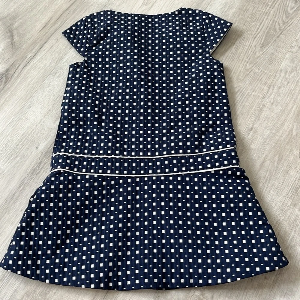 Janie and Jack Geo Print Dobby Dress Navy Classic Cotton Blend Girls 2T